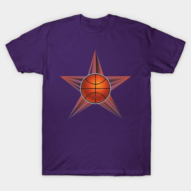 Basketball Ball on Rays T-Shirt by AnnArtshock